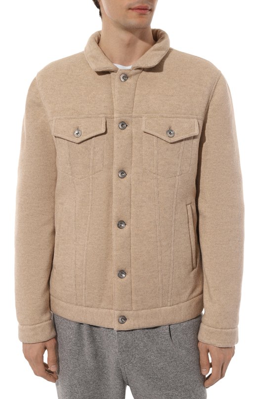 Кашемировая куртка-рубашка Brunello Cucinelli M227PV106 Бежевый  M227PV106 Фото 3