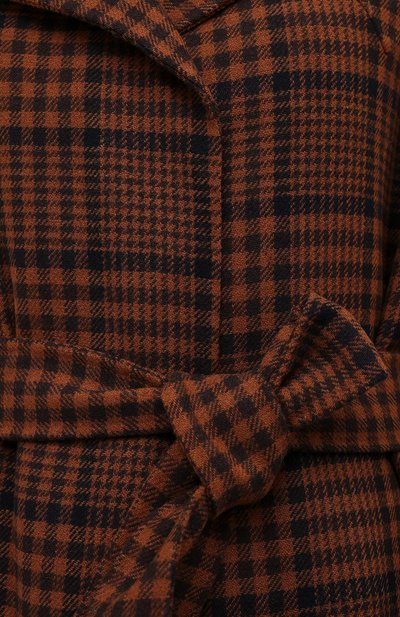 Шерстяное пальто NANUSHKA, арт. ALAM0_NAVY RUST CHECK_D0UBLE W00L, фото 5