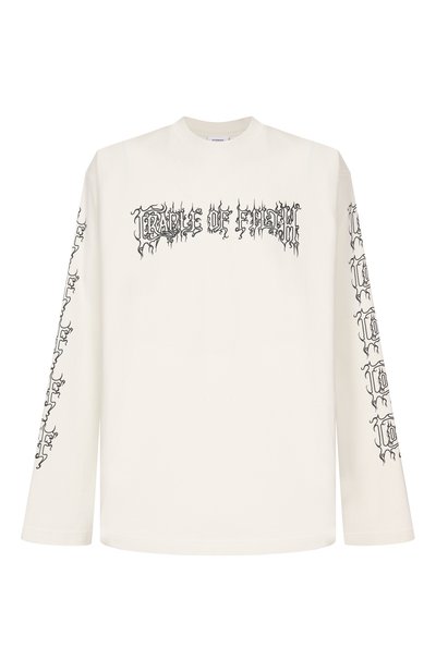 Женская хлопковый лонгслив VETEMENTS, арт. UCF76LS100I/1100 INTERL0CK