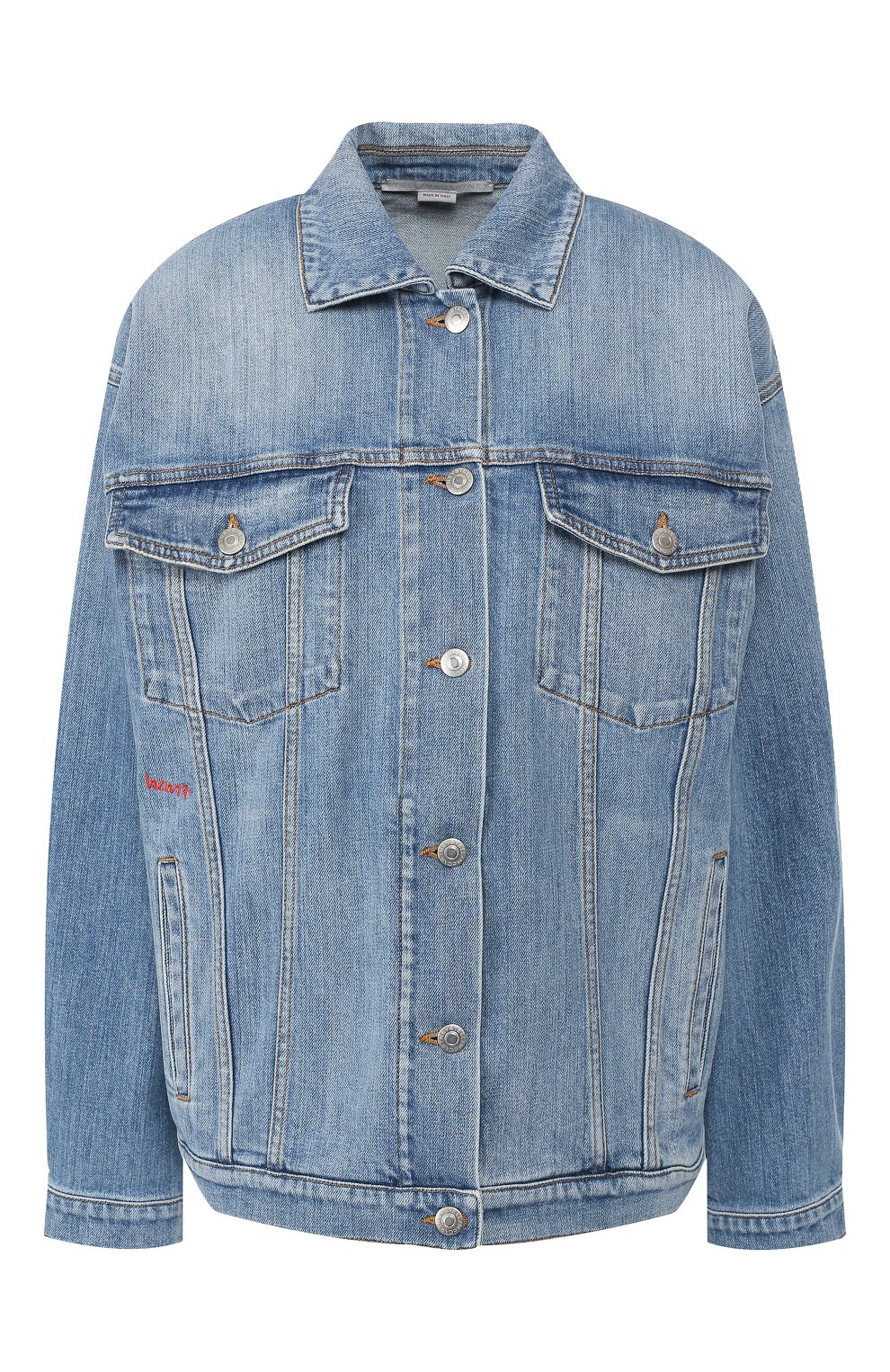Джинсовая куртка STELLA MCCARTNEY голубого цвета по цене 52200 руб., арт. 445705/SMH60, фото 1 Джинсовая куртка STELLA MCCARTNEY, арт. 445705/SMH60, фото 1