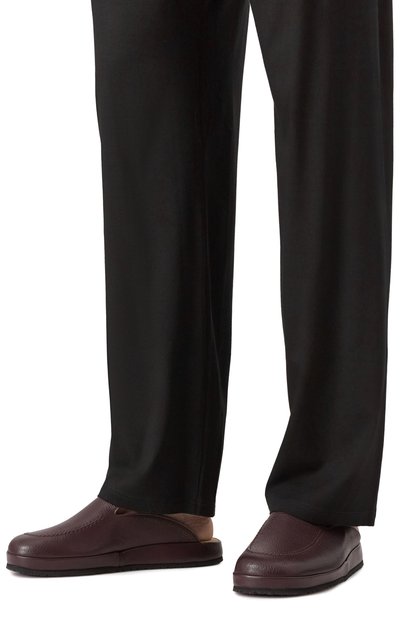 Кожаные домашние туфли FARFALLA темно-коричневого цвета по цене 48400 руб., арт. F5AD/DEER, фото 3 Кожаные домашние туфли FARFALLA, арт. F5AD/DEER, фото 3