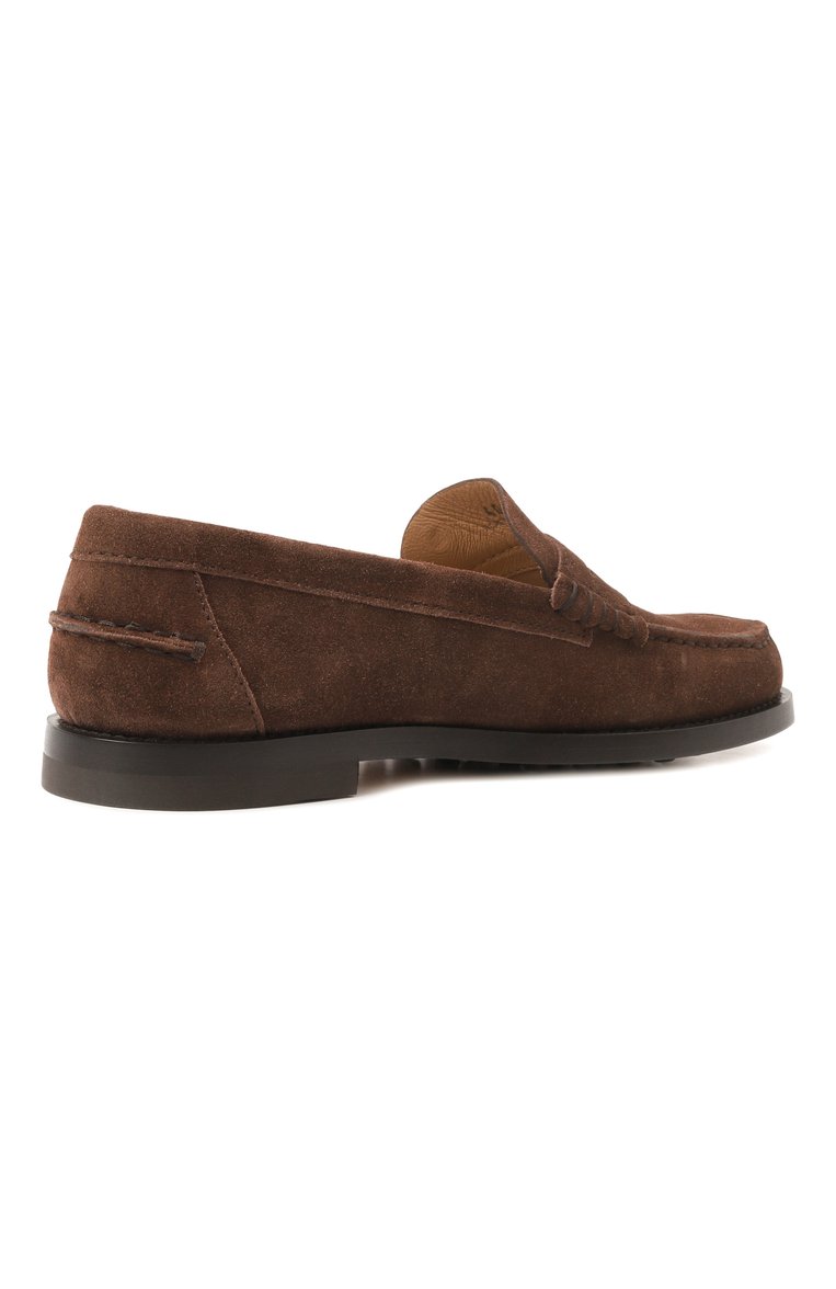 Женские замшевые пенни-лоферы TOD’S темно-коричневого цвета, арт. XXW34L0I011/RE0 | Фото 5 (Материал внешний: Натуральная кожа, Замша; Драгоценные камни: Проставлено; Материал внутренний: Натуральная кожа; Подошва: Плоская; Каблук высота: Низкий; Материал сплава: Проставлено)