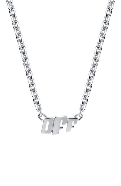 Цепь OFF-WHITE серебряного цвета по цене 35500 руб., арт. OMOB114F22MET001, фото 3 Цепь OFF-WHITE, арт. OMOB114F22MET001, фото 3