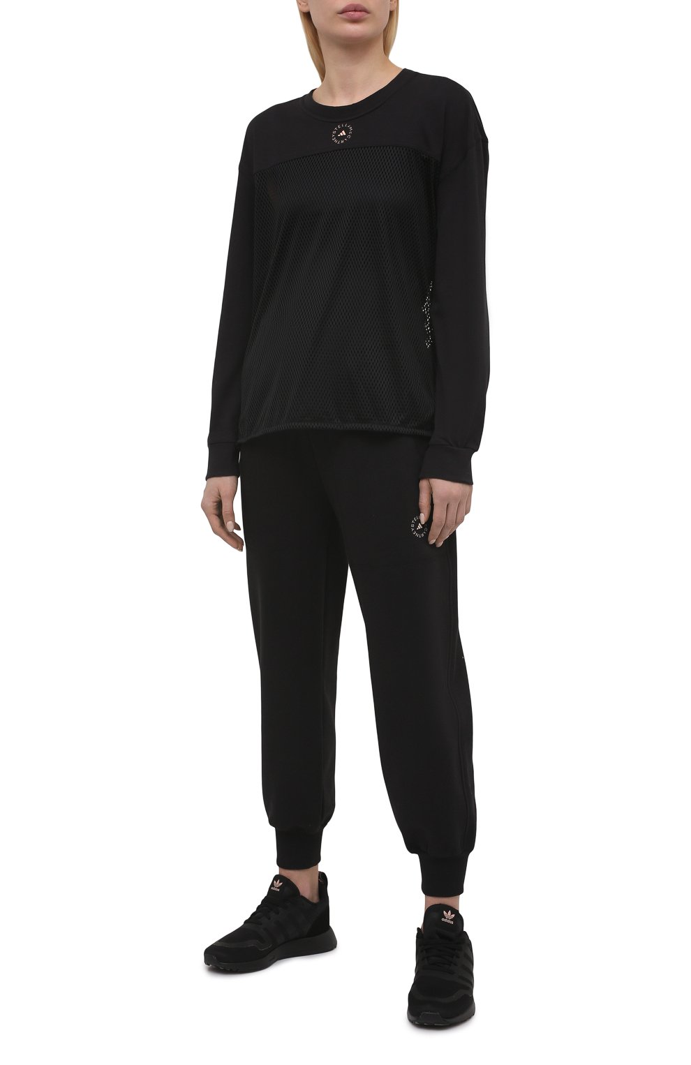 Хлопковые джоггеры ADIDAS BY STELLA MCCARTNEY черного цвета по цене 8415 руб., арт. FU0734, фото 2 Хлопковые джоггеры ADIDAS BY STELLA MCCARTNEY, арт. FU0734, фото 2