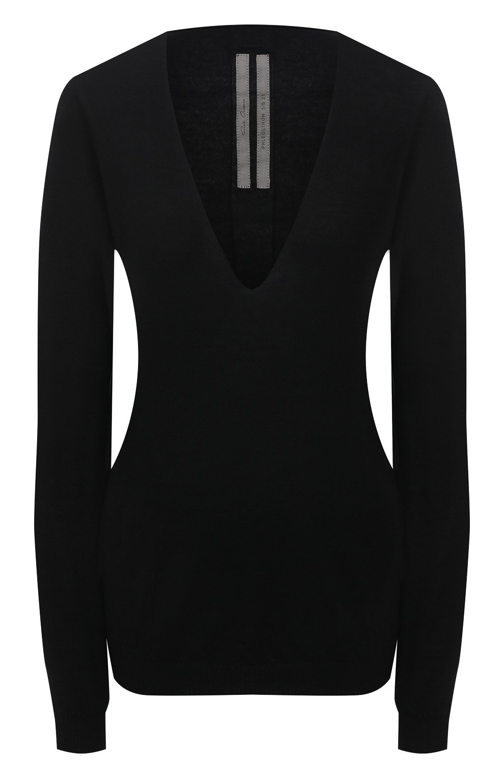 Кашемировый пуловер RICK OWENS черного цвета по цене 67700 руб., арт. RP21S3623/WS, фото 1 Кашемировый пуловер RICK OWENS, арт. RP21S3623/WS, фото 1