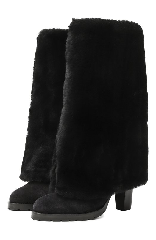 Замшевые сапоги Yves Salomon 26WAC610XXMLCV Чёрный 26WAC610XXMLCV