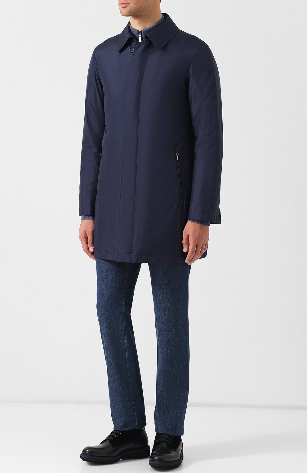 Шелковый плащ на молнии прямого кроя ZILLI, арт. MAQ-TIMBU-30036/0002, фото 2