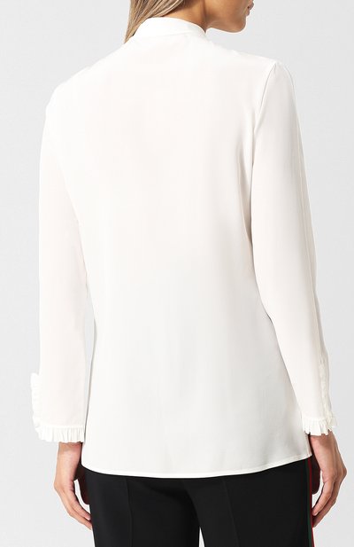 Шелковая блуза с воротником аскот GUCCI, арт. 407578/ZHS03, фото 4