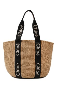 Женская сумка woody CHLOÉ бежевого цвета, арт. CHC23AS380L18 | Фото 1 (Размер: large; Материал: Рафия; Автоматизация ТО: Проставлено; Автоматизация состава: Проставлено)