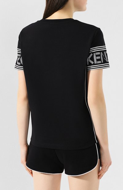 Хлопковая футболка KENZO черного цвета по цене 14550 руб., арт. 2TS783985, фото 4 Хлопковая футболка KENZO, арт. 2TS783985, фото 4