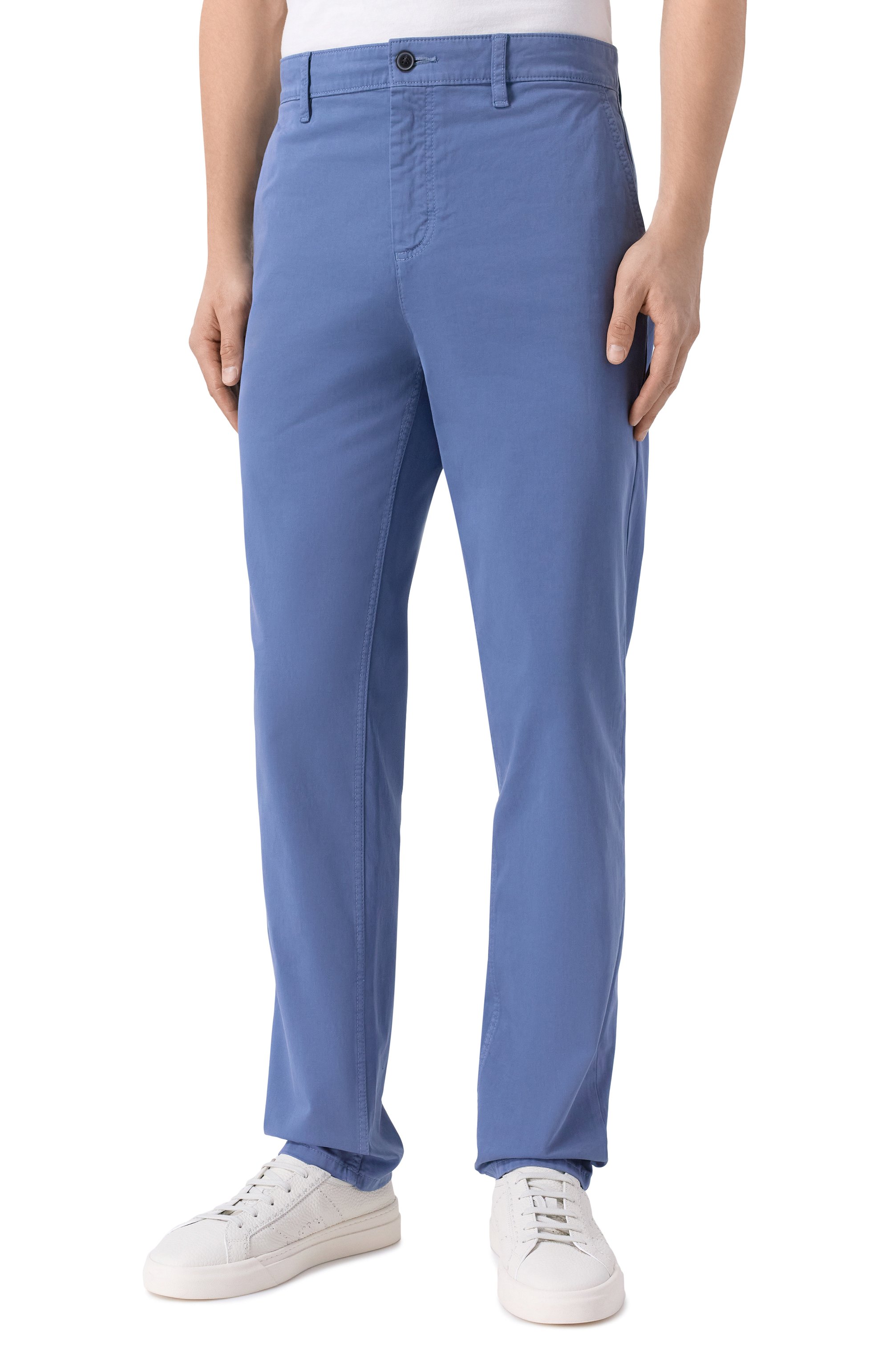 Хлопковые брюки BOSS ORANGE синего цвета по цене 16500 руб., арт. 50510917, фото 3 Хлопковые брюки BOSS ORANGE, арт. 50510917, фото 3