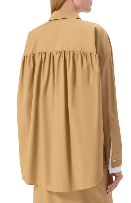 Хлопковая рубашка Marni CAMA0613QS/UTC223 Бежевый  CAMA0613QS/UTC223 Фото 4