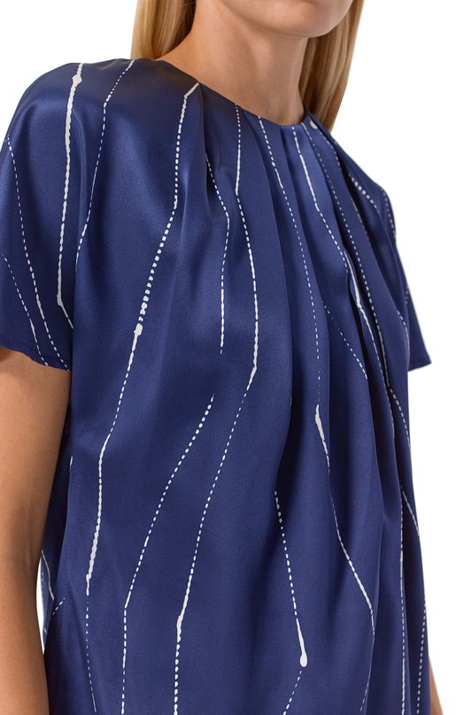 Атласный топ Kiton D61424K0873G Синий  D61424K0873G Фото 5