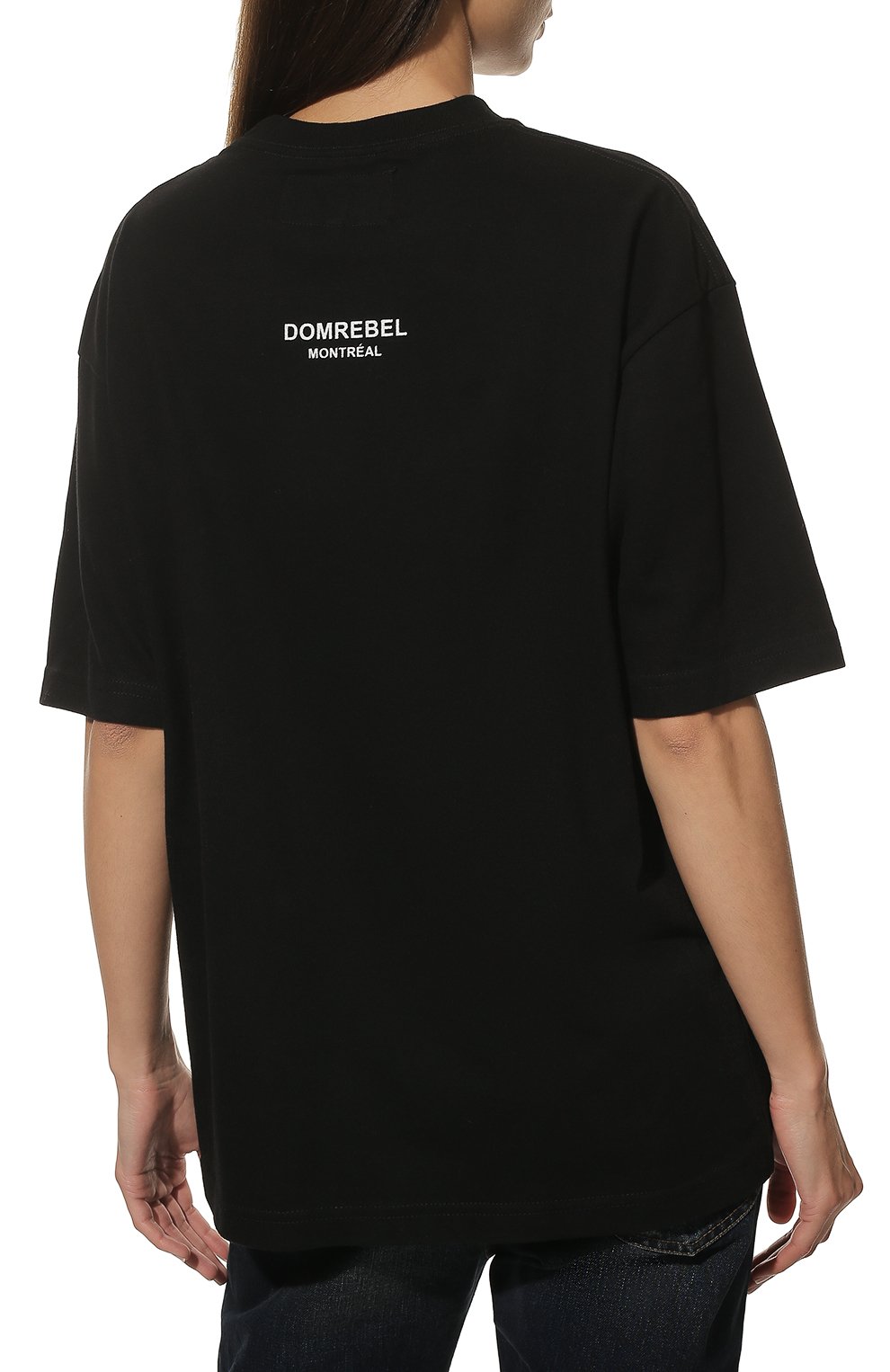 Хлопковая футболка DOMREBEL черного цвета по цене 14500 руб., арт. SH0PPING BEAR S0L0/T-SHIRT/W, фото 4 Хлопковая футболка DOMREBEL, арт. SH0PPING BEAR S0L0/T-SHIRT/W, фото 4