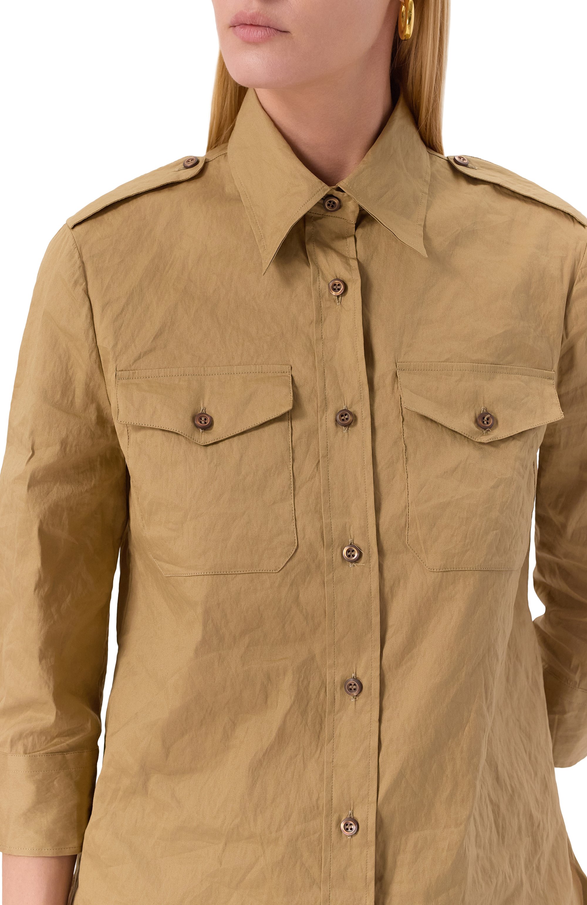 Хлопковая рубашка PRADA, арт. P492G/14NH, фото 5