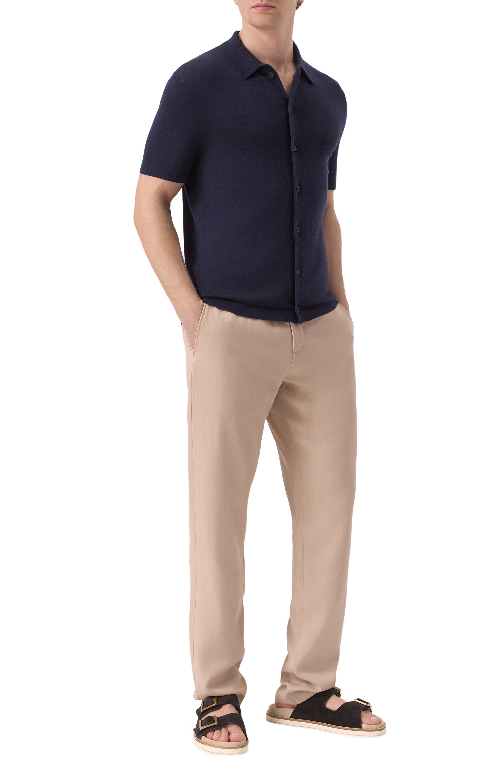 Рубашка из шерсти и шелка KITON, арт. UMM059505, фото 2