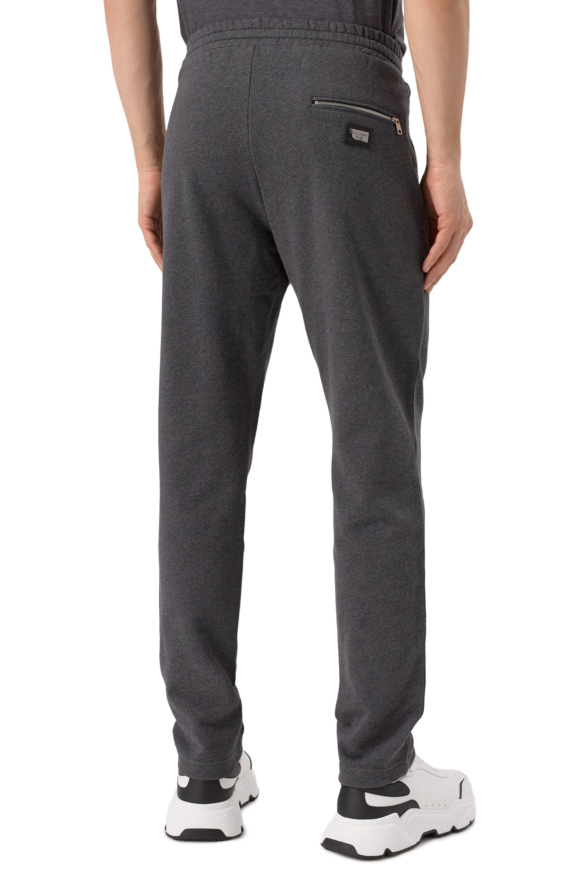 Хлопковые брюки DOLCE & GABBANA темно-серого цвета по цене 78450 руб., арт. G4ZCAT/G7JYX, фото 4 Хлопковые брюки DOLCE & GABBANA, арт. G4ZCAT/G7JYX, фото 4