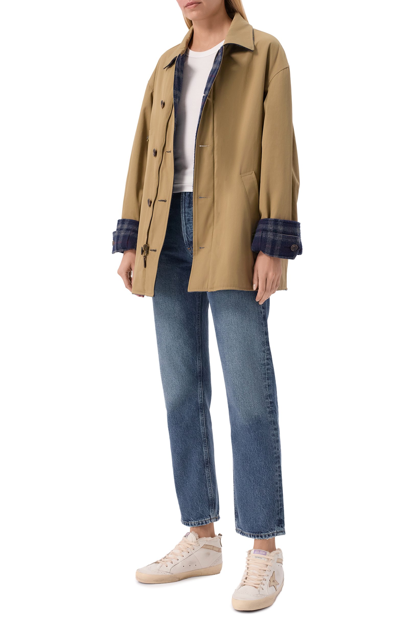 Кожаные кеды mid star GOLDEN GOOSE DELUXE BRAND молочного цвета по цене 94050 руб., арт. GWF00122.F003373, фото 3 Кожаные кеды mid star GOLDEN GOOSE DELUXE BRAND, арт. GWF00122.F003373, фото 3
