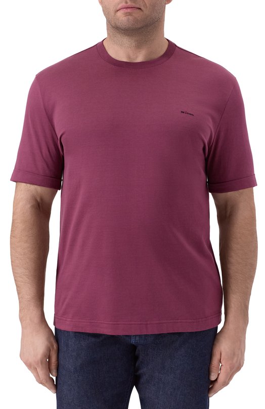 Хлопковая футболка Kiton UMK075312 Бордовый  UMK075312 Фото 3
