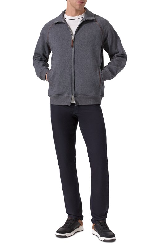 Хлопковая толстовка Brunello Cucinelli MW8639087G Серый  MW8639087G Фото 2