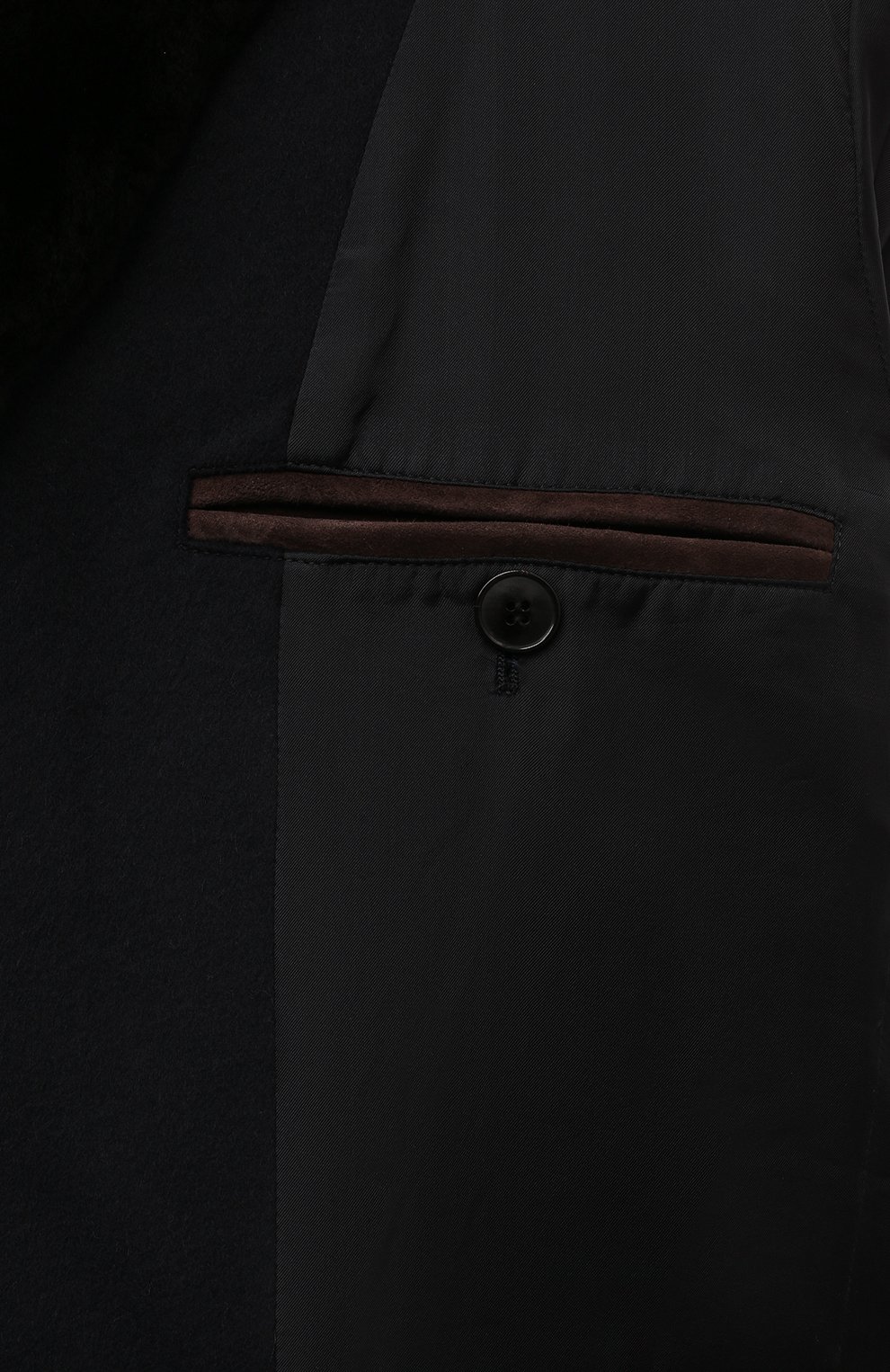 Пальто с воротником из нутрии ANDREA CAMPAGNA темно-синего цвета по цене 427000 руб., арт. 24U039, фото 6 Пальто с воротником из нутрии ANDREA CAMPAGNA, арт. 24U039, фото 6