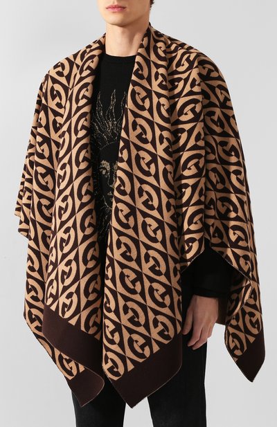Пончо из смеси шерсти и хлопка GUCCI, арт. 595992/4GA26, фото 3