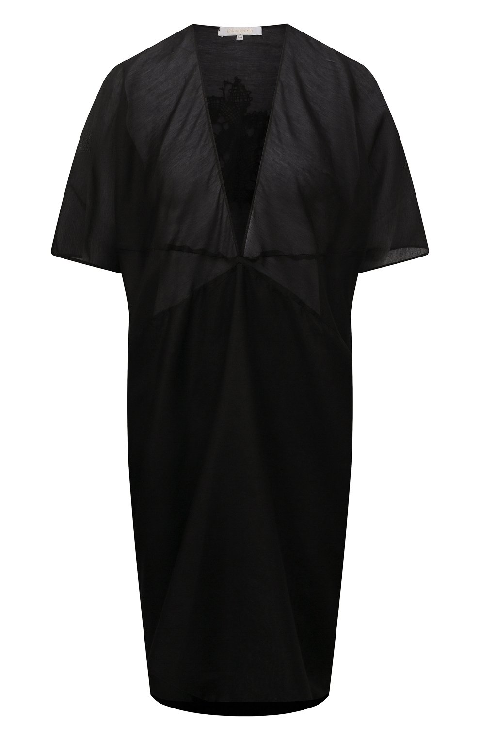 Туника из хлопка и шелка LILA EUGENIE черного цвета по цене 42050 руб., арт. 2324 MINI, фото 1 Туника из хлопка и шелка LILA EUGENIE, арт. 2324 MINI, фото 1