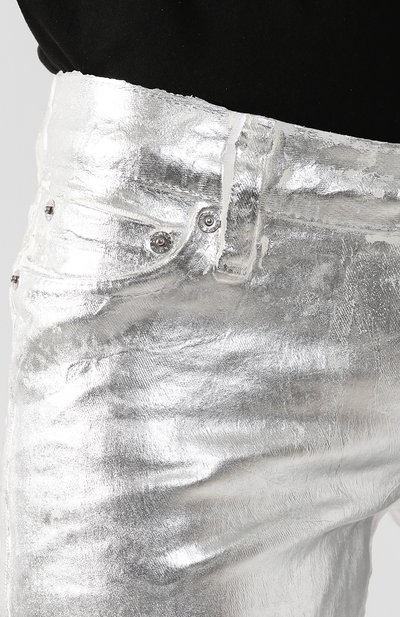 Джинсы прямого кроя DSQUARED2 серебряного цвета по цене 54950 руб., арт. S75LB0150/S39781, фото 5 Джинсы прямого кроя DSQUARED2, арт. S75LB0150/S39781, фото 5