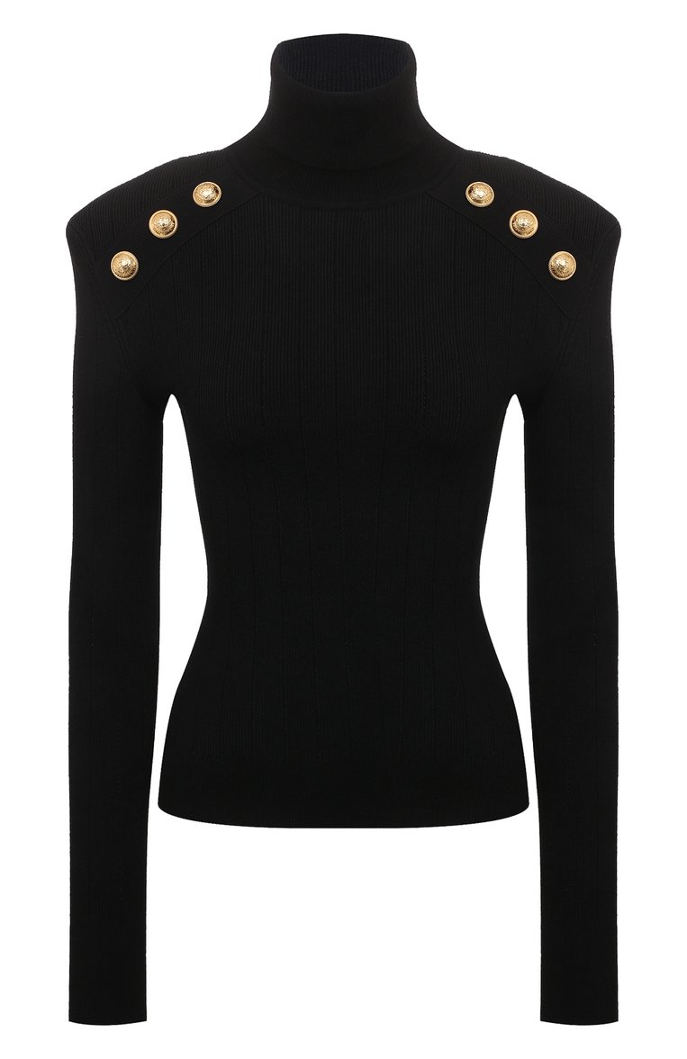 Женская черная водолазка из вискозы BALMAIN купить в интернет-магазине ...