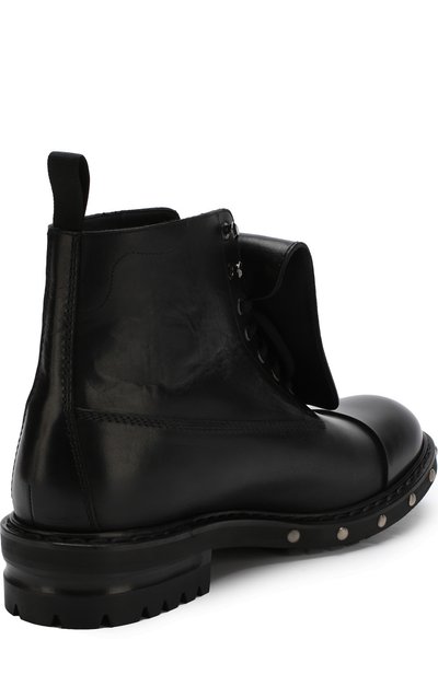 Высокие кожаные ботинки с отделкой ALEXANDER MCQUEEN, арт. 526230/WHQS2, фото 4