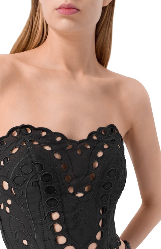 Хлопковый топ Charo Ruiz Ibiza 263100 Чёрный  263100 Фото 4