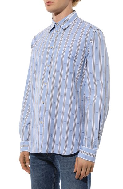 Хлопковая рубашка GUCCI голубого цвета по цене 79200 руб., арт. 568356 ZABOB, фото 3 Хлопковая рубашка GUCCI, арт. 568356 ZABOB, фото 3