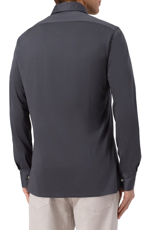 Хлопковая рубашка Kiton UMCNERH0900011 Серый  UMCNERH0900011 Фото 4