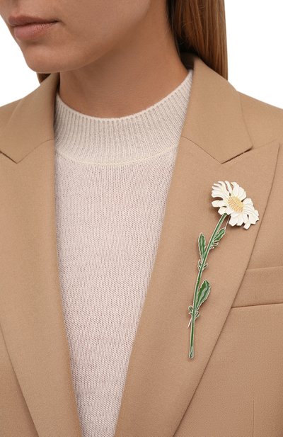 Брошь ромашка РУССКИЕ САМОЦВЕТЫ зеленого цвета по цене 22200 руб., арт. 41466, фото 2 Брошь ромашка РУССКИЕ САМОЦВЕТЫ, арт. 41466, фото 2