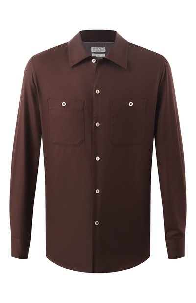 Мужская хлопковая рубашка BRUNELLO CUCINELLI, арт. MW6040658