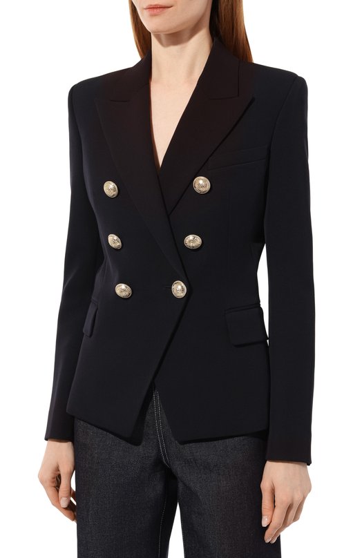 Шерстяной жакет Balmain SF17183W034 Синий  SF17183W034 Фото 3