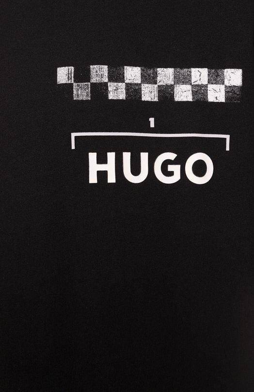 Хлопковая футболка HUGO 50531758 Чёрный  50531758 Фото 6