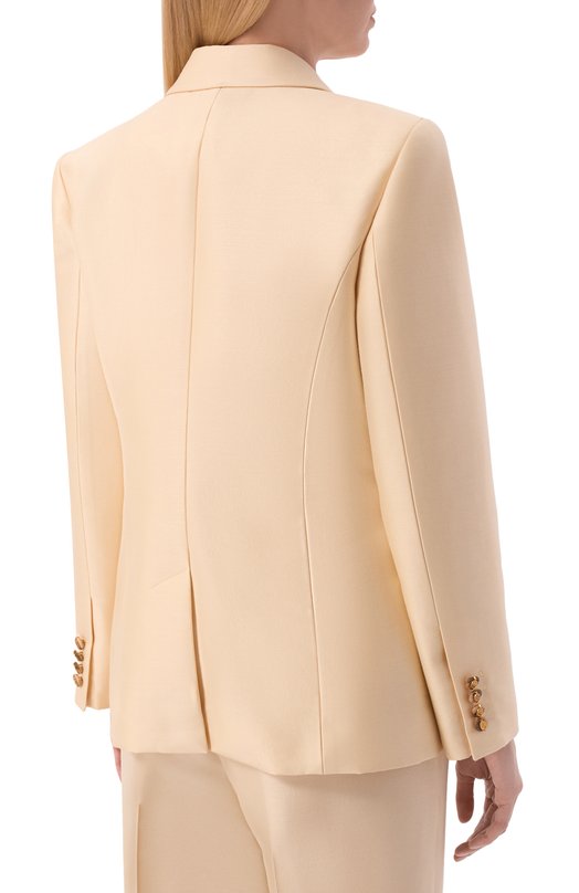 Жакет из шерсти и шелка Zimmermann 7635JS261 Кремовый  7635JS261 Фото 4