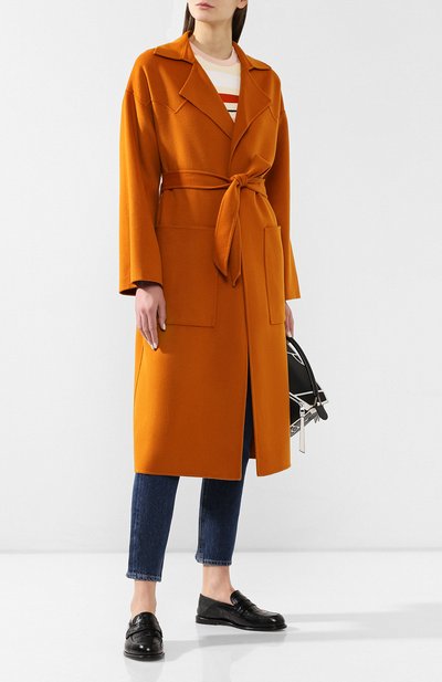 Шерстяное пальто NANUSHKA оранжевого цвета по цене 119500 руб., арт. ALAM0_DUSTY 0RANGE_SILK W00L BLEND, фото 2 Шерстяное пальто NANUSHKA, арт. ALAM0_DUSTY 0RANGE_SILK W00L BLEND, фото 2