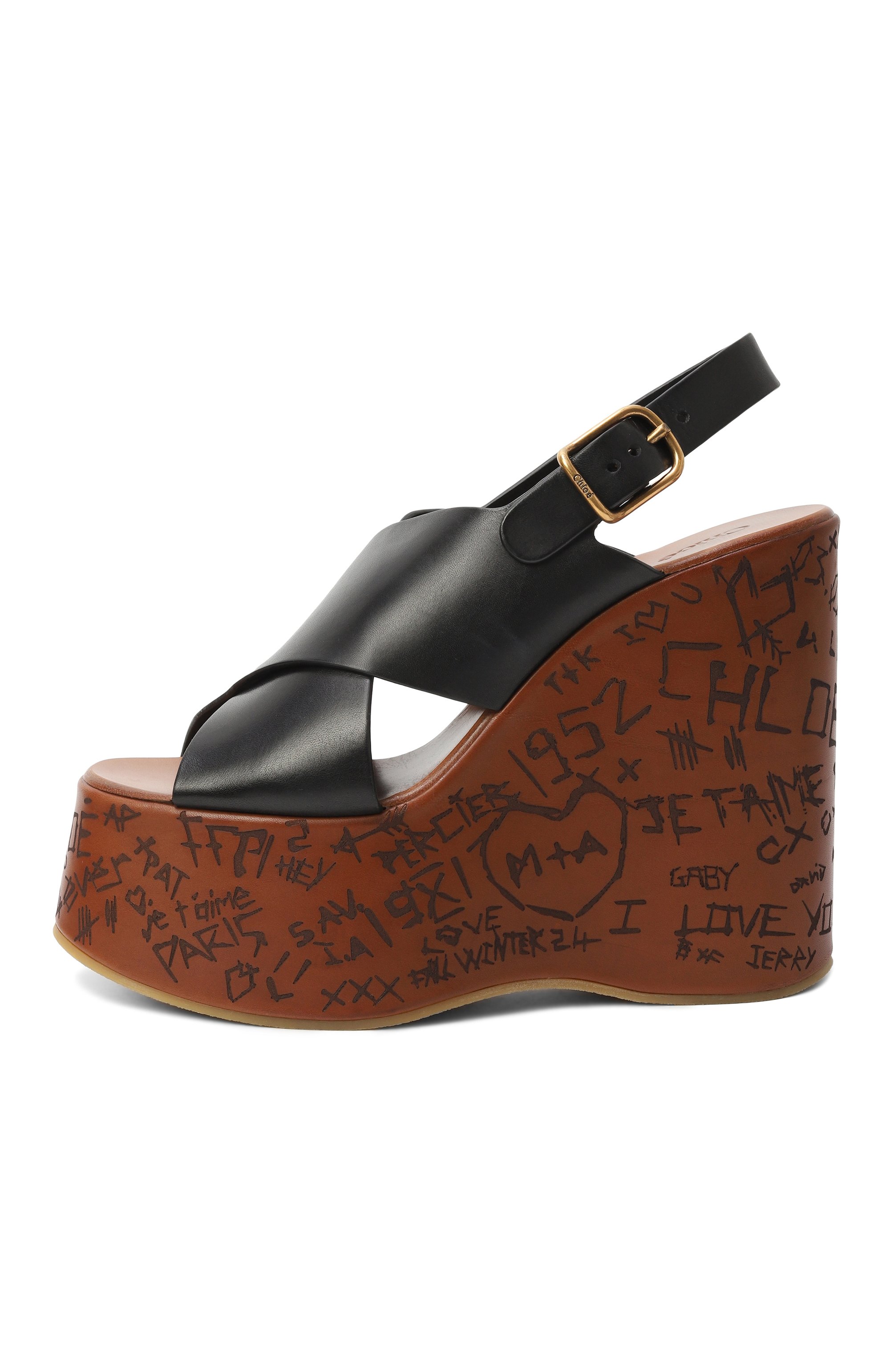 Кожаные босоножки maxime CHLOÉ, арт. CHC24A02YLU, фото 4