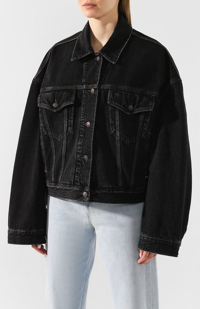 Джинсовая куртка ACNE STUDIOS черного цвета по цене 34350 руб., арт. A90232, фото 3 Джинсовая куртка ACNE STUDIOS, арт. A90232, фото 3
