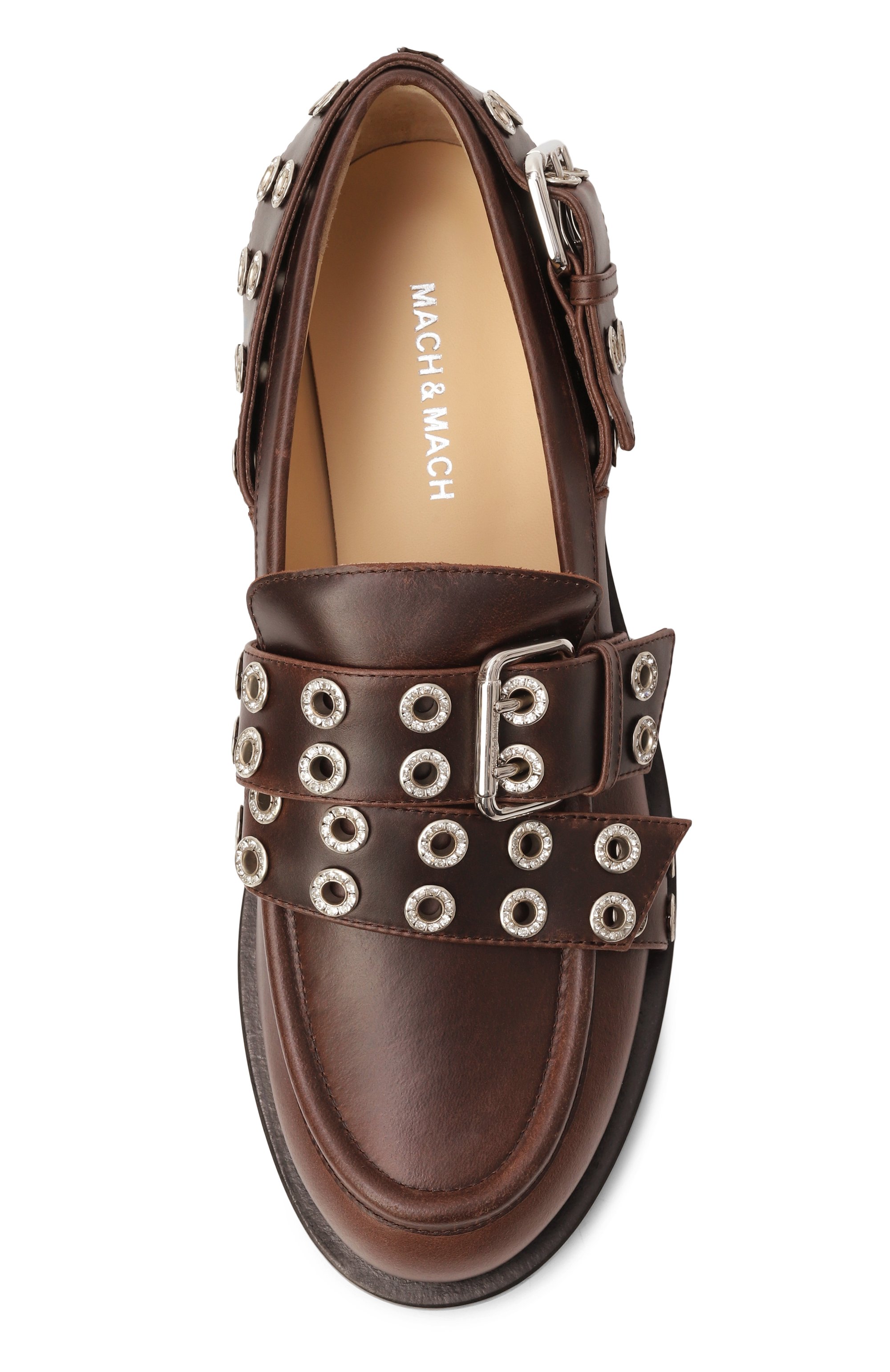 Кожаные лоферы buckle belt MACH & MACH, арт. FW25-S0976-30-VCL-BRW, фото 6