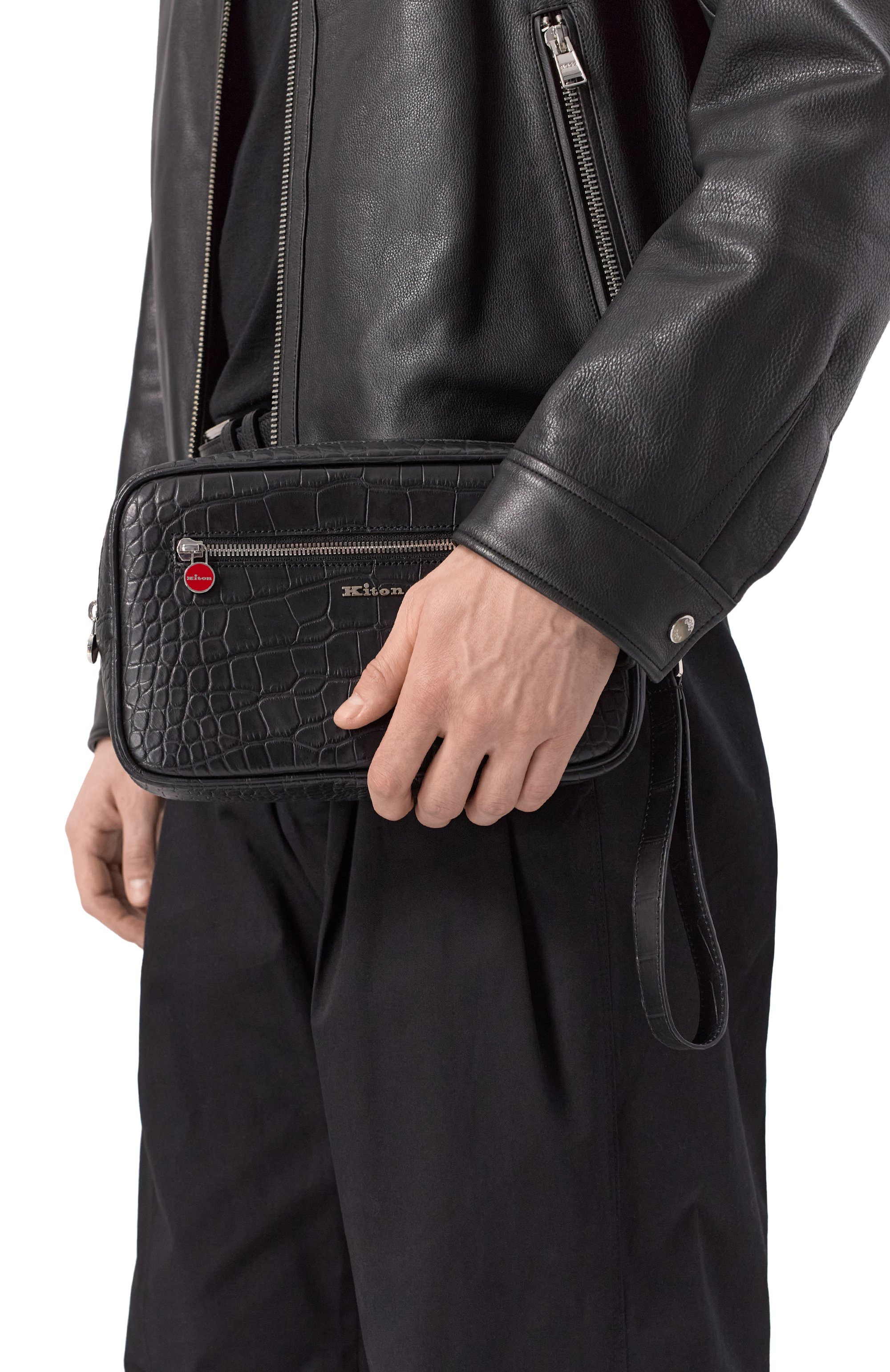 Борсетка из кожи аллигатора KITON, арт. UBA0011N0106801004, фото 2