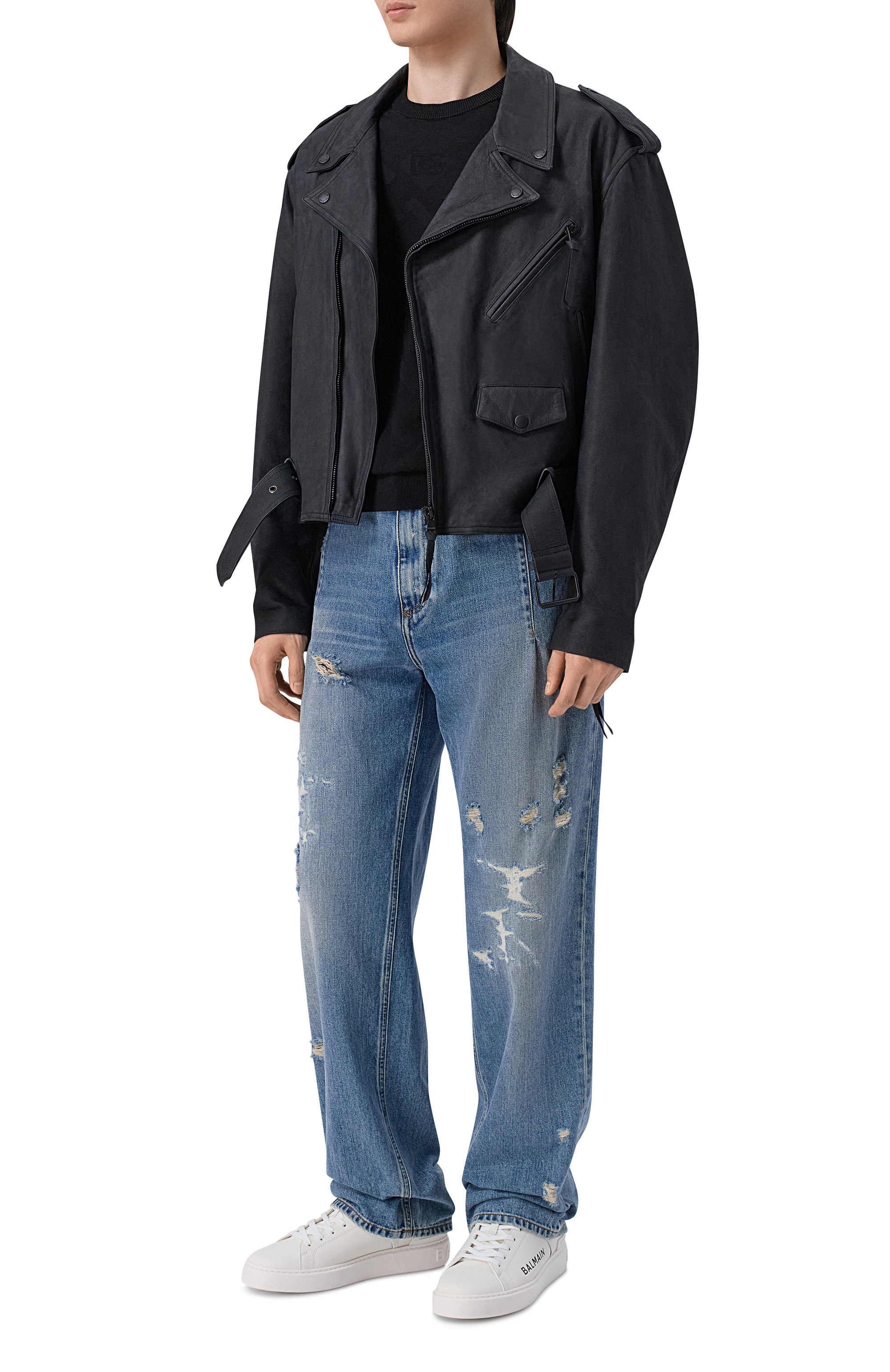 Кожаные кеды b-court BALMAIN, арт. GM1VI288/LSBG, фото 2