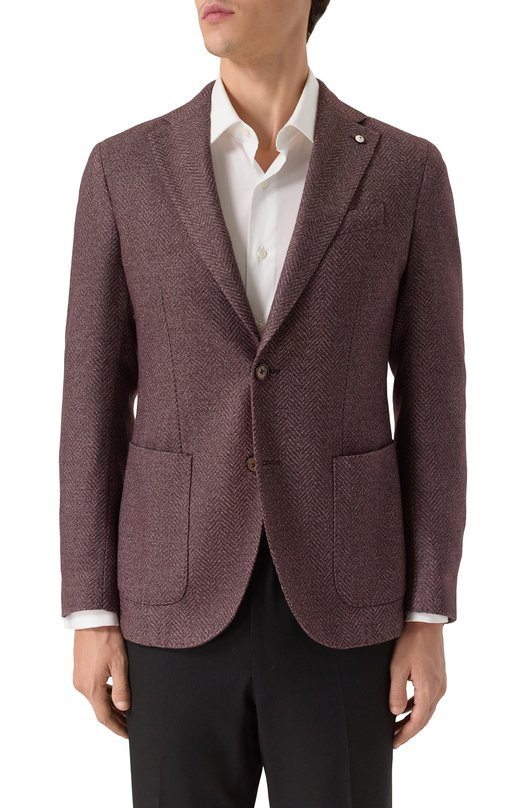 Пиджак из шерсти и хлопка L.B.M. 1911 2887/55515 Фиолетовый  2887/55515 Фото 4