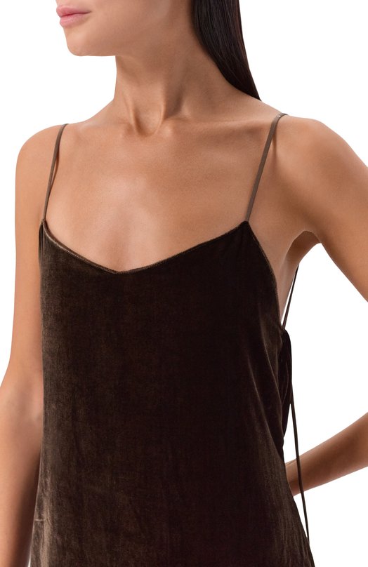 Бархатное платье Andrea Ya'aqov 25WVEL26/SILK VISC0SE Коричневый  25WVEL26/SILK VISC0SE Фото 4