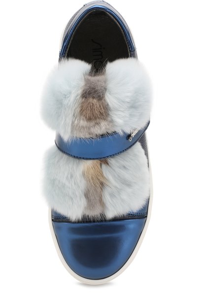 Кожаные кеды с меховой отделкой и застежками велькро SIMONETTA, арт. 51084/36-41, фото 4