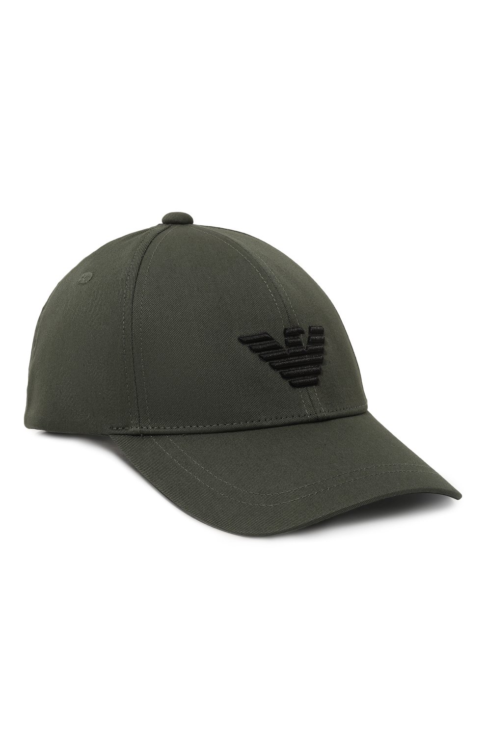 Хлопковая бейсболка EMPORIO ARMANI хаки цвета по цене 8755 руб., арт. 230102/4R500, фото 1 Хлопковая бейсболка EMPORIO ARMANI, арт. 230102/4R500, фото 1