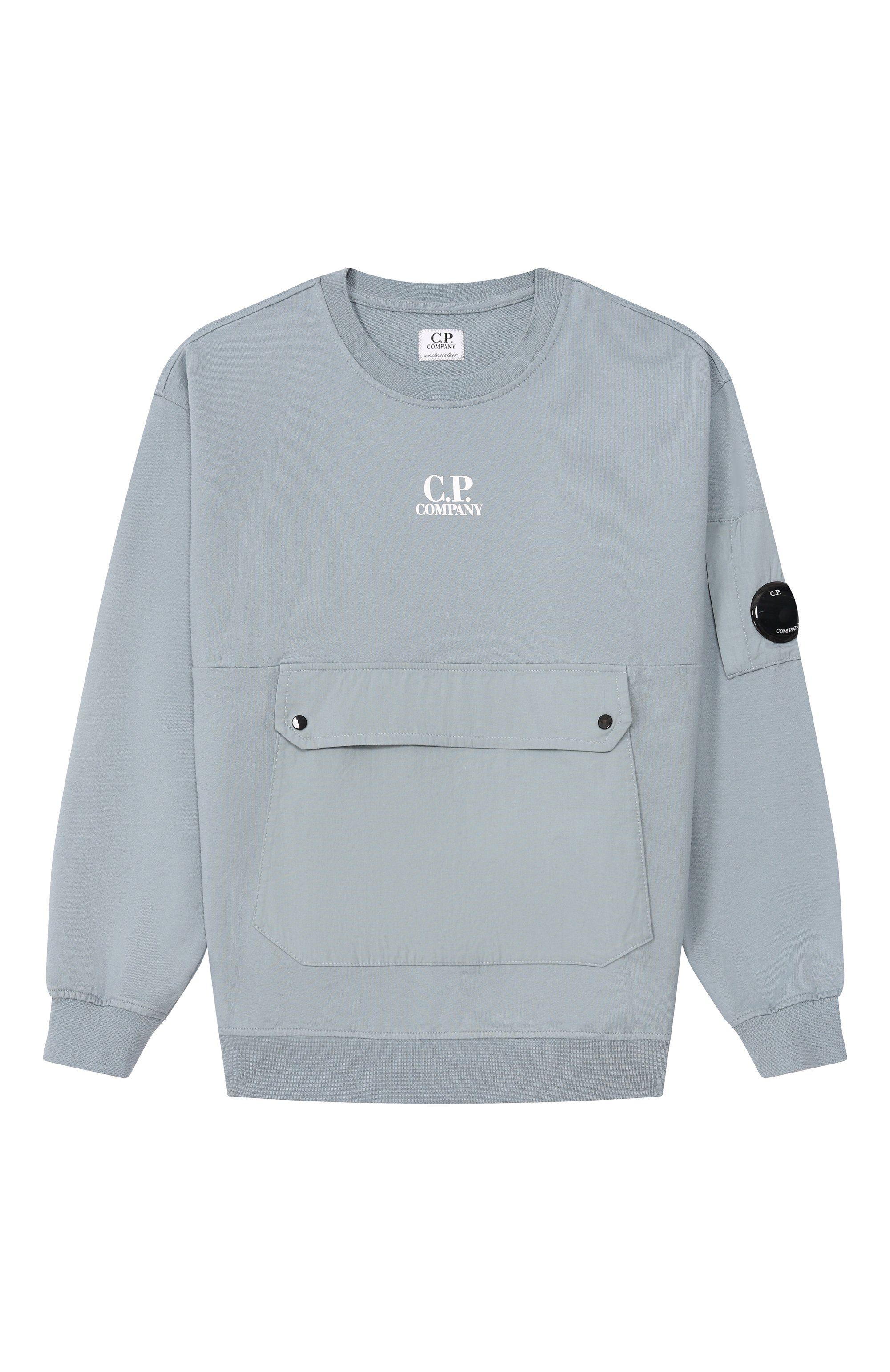 Хлопковый свитшот C.P. COMPANY тёмно-голубого цвета по цене 20600 руб., арт. CUF01U/LCC02, фото 1 Хлопковый свитшот C.P. COMPANY, арт. CUF01U/LCC02, фото 1