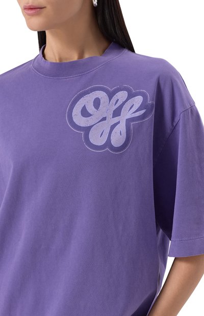 Хлопковая футболка OFF-WHITE, арт. 0WAA134S25JER003, фото 5